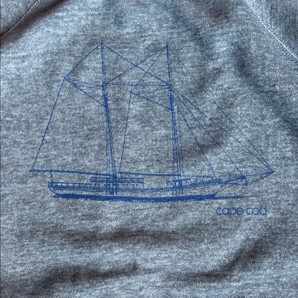 Vintage men’s xsmall Gray Crewneck Sweater with Nautical Design cape cod - Picture 2 of 4